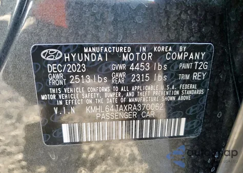 2024 Hyundai Sonata Sel из США, поврежденный, VIN KMHL64JAXRA370062